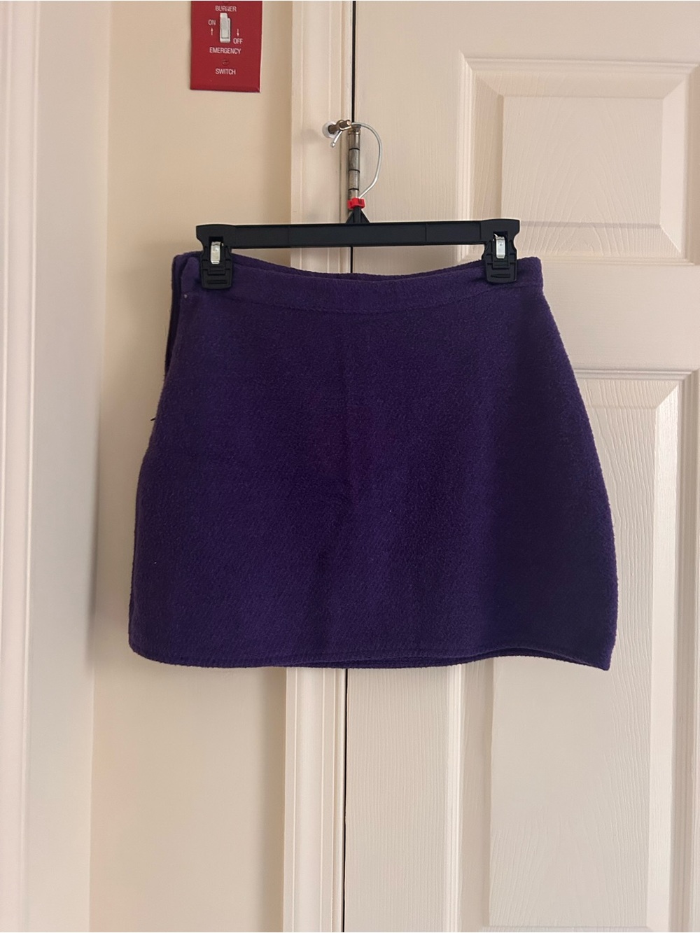 Casual Purple Mini Skirt - Women's Wool A-Line